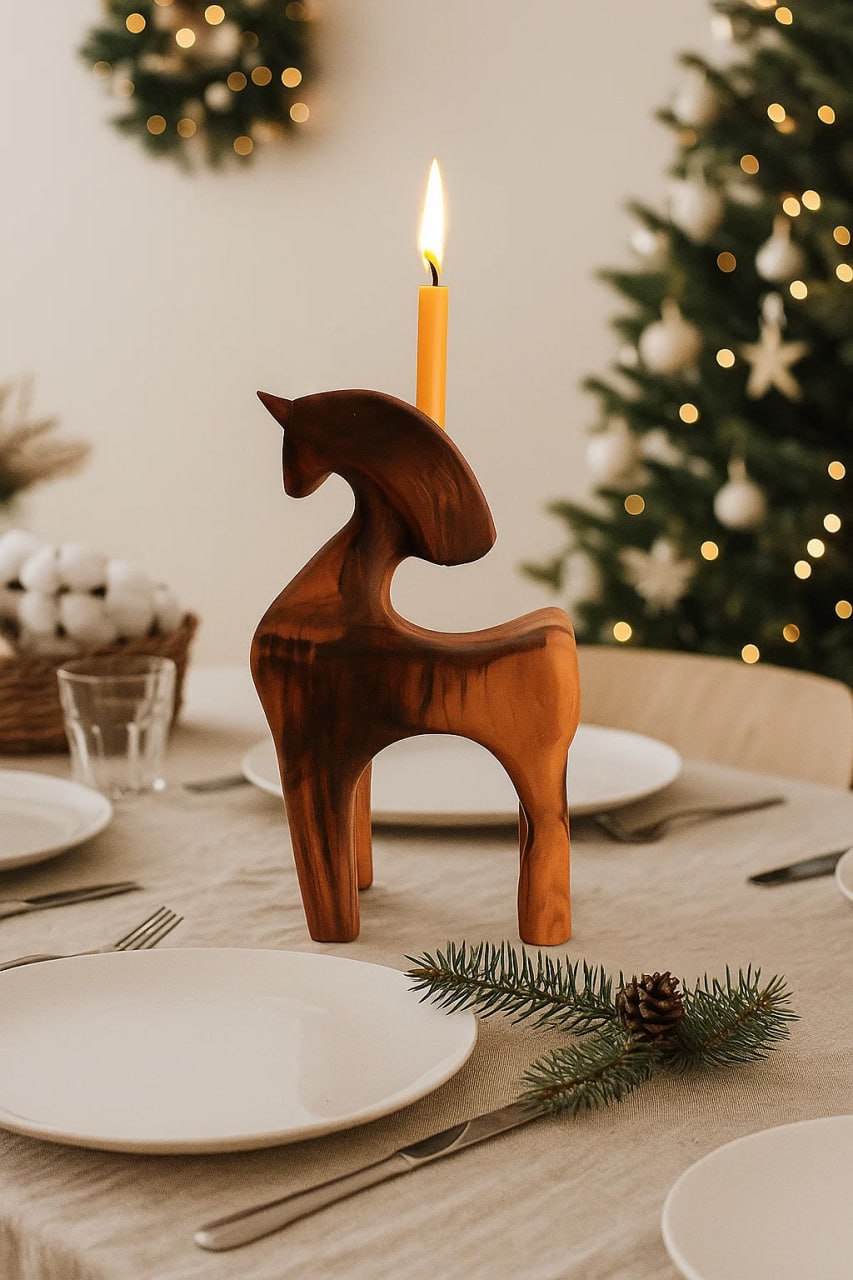 Абстрактний свічник "Абрикосовий кінь"