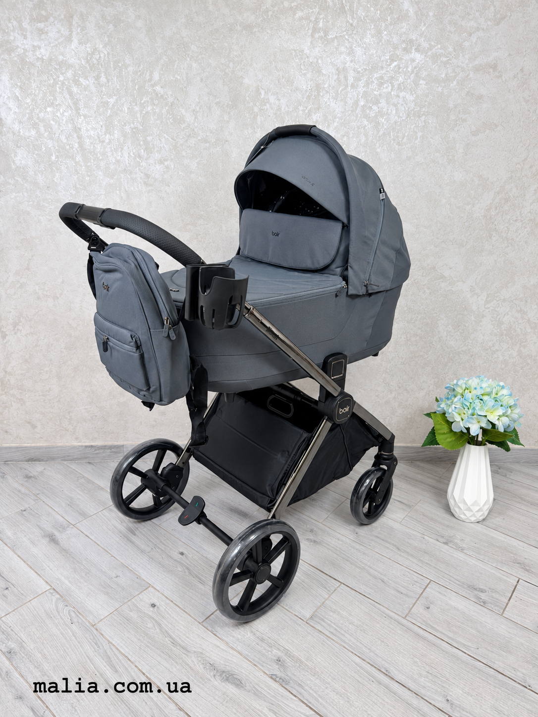 Коляска 2 в 1 Bair Pixel PC-02 Graphite Grey