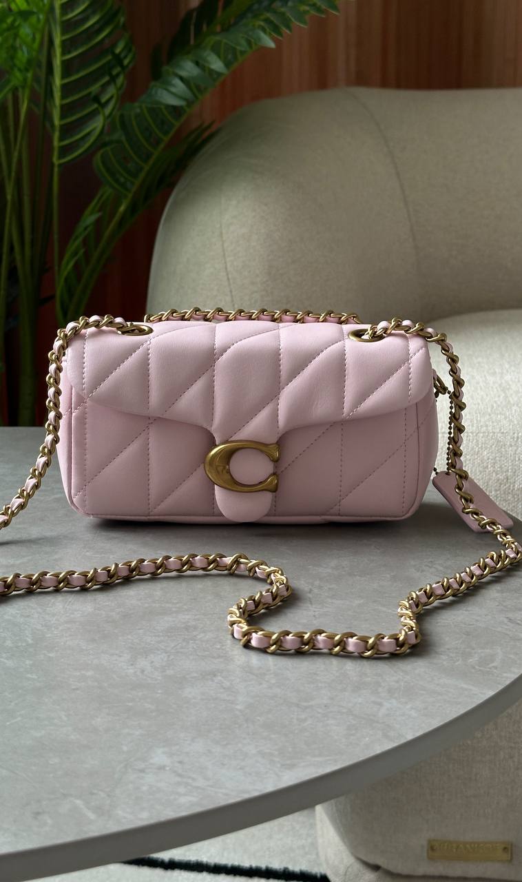 Coach Tabby Shoulder Bag 20 With Quilting Pink/Gold