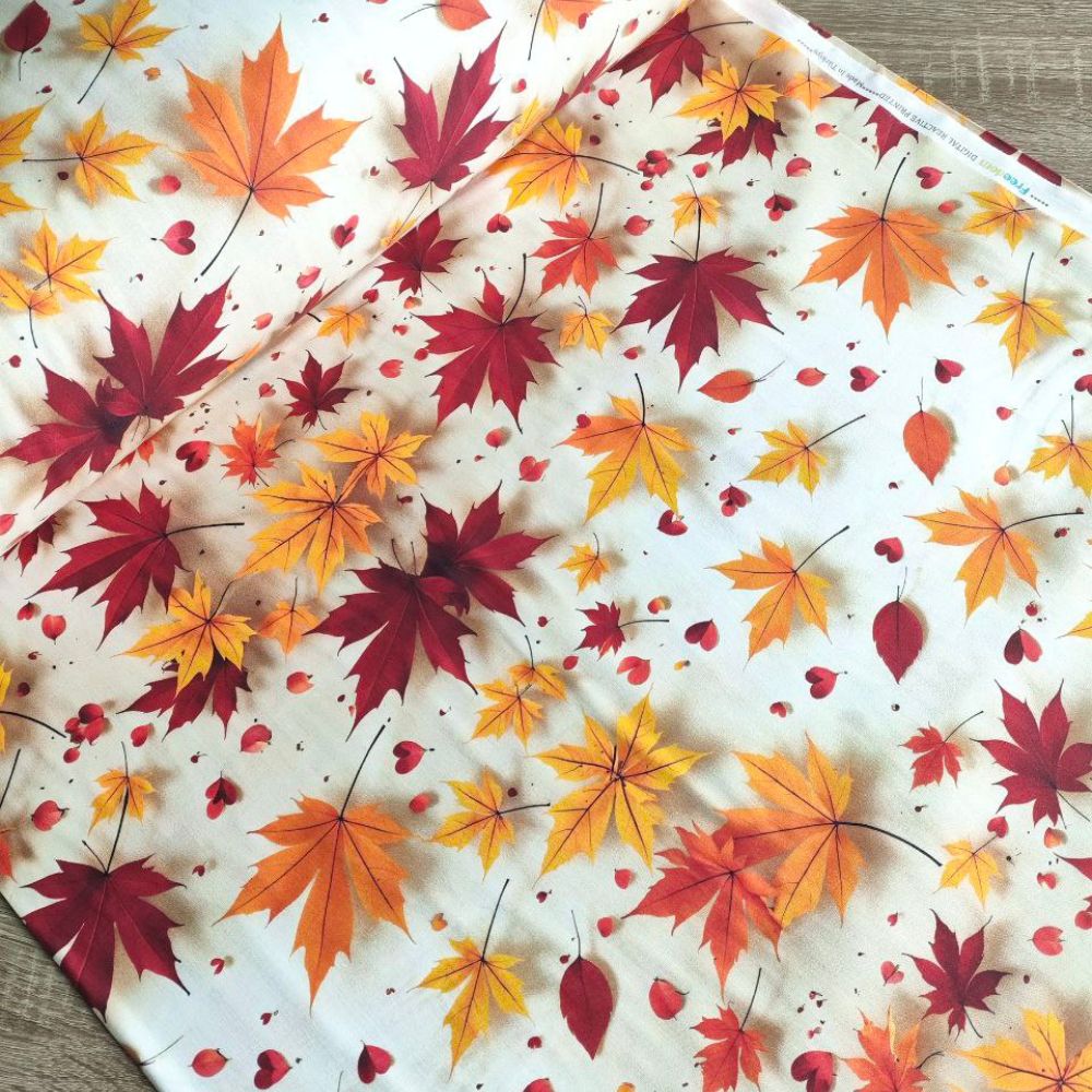 Тканина Ранфорс Digital print - Кленовий лист