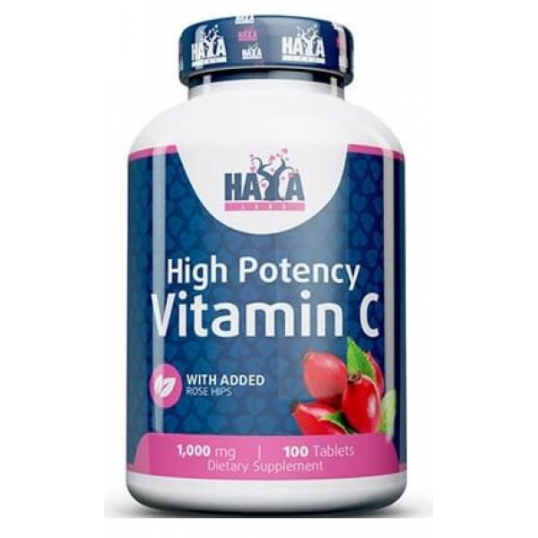 Haya Labs High Potency Vitamin C 1000 мг + Rose Hips – 100 таблеток