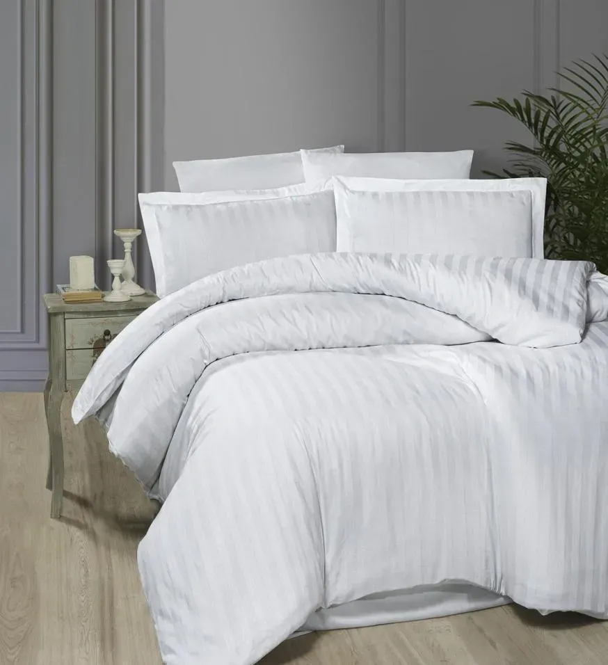 Постільна білизна FC Cotton Satin євро Broad Line White