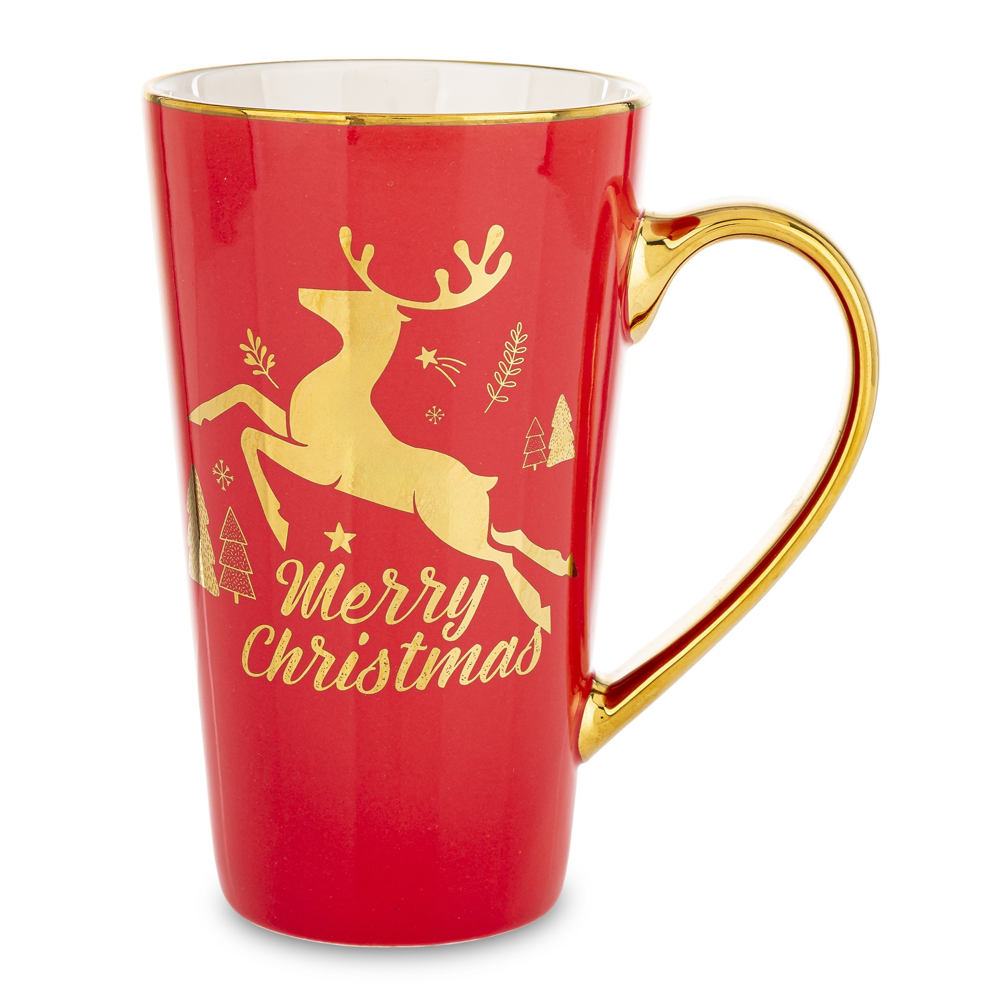 Червоний різдвяний кухоль з оленем