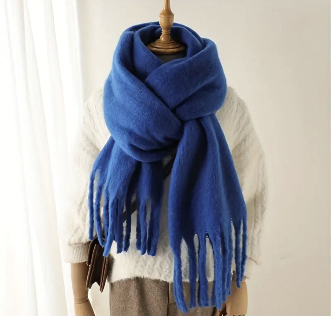 Шарф теплий синій