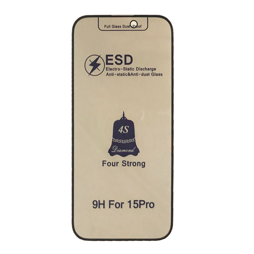 Захисне скло ESD PRIVACY GLASS for iPhone 15 Pro чорне тех пак