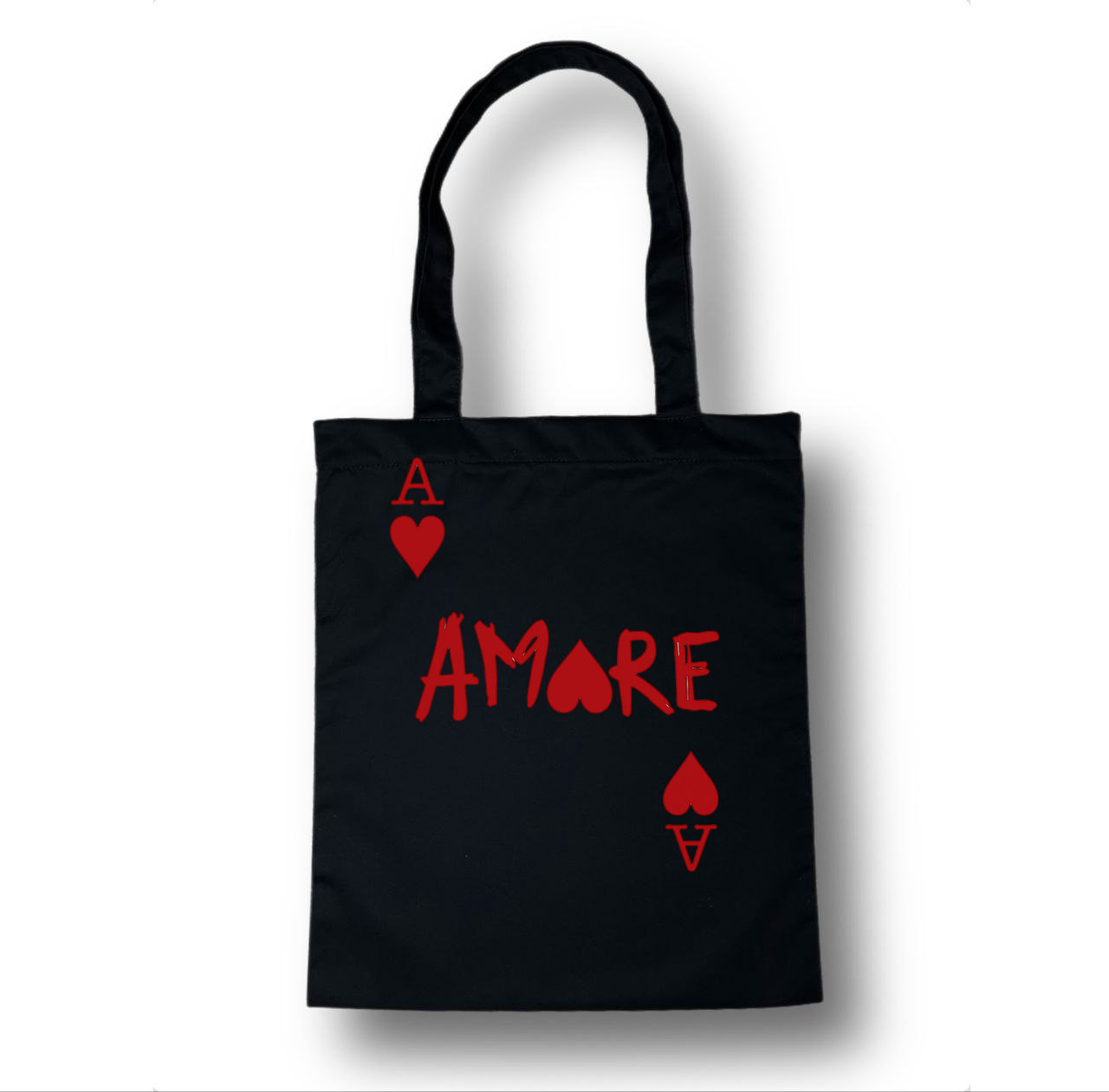 Шопер чорний класичний з принтом "АМОРЕ"
