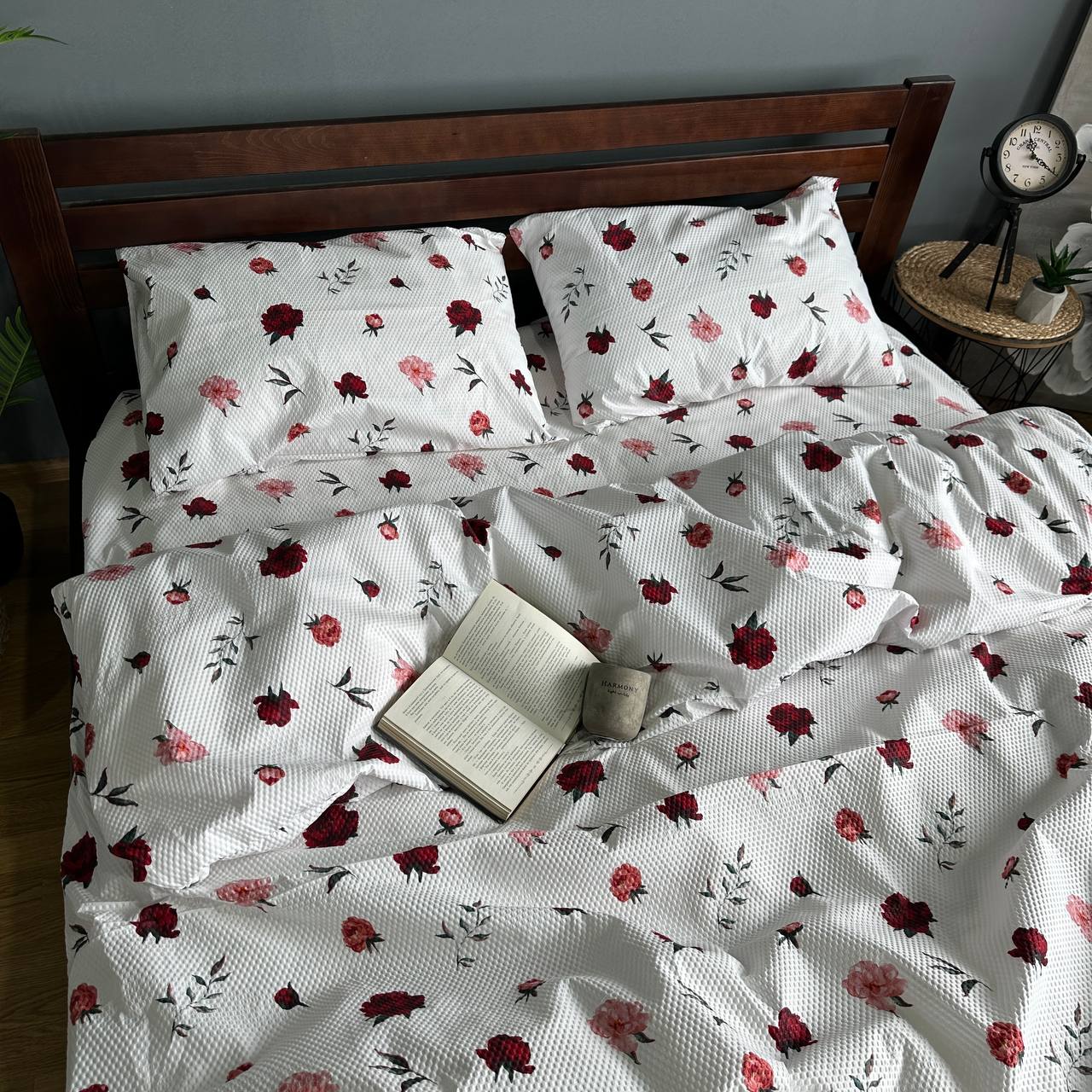 Постільна білизна хрустка Трояндочка  з мікросатину жатки