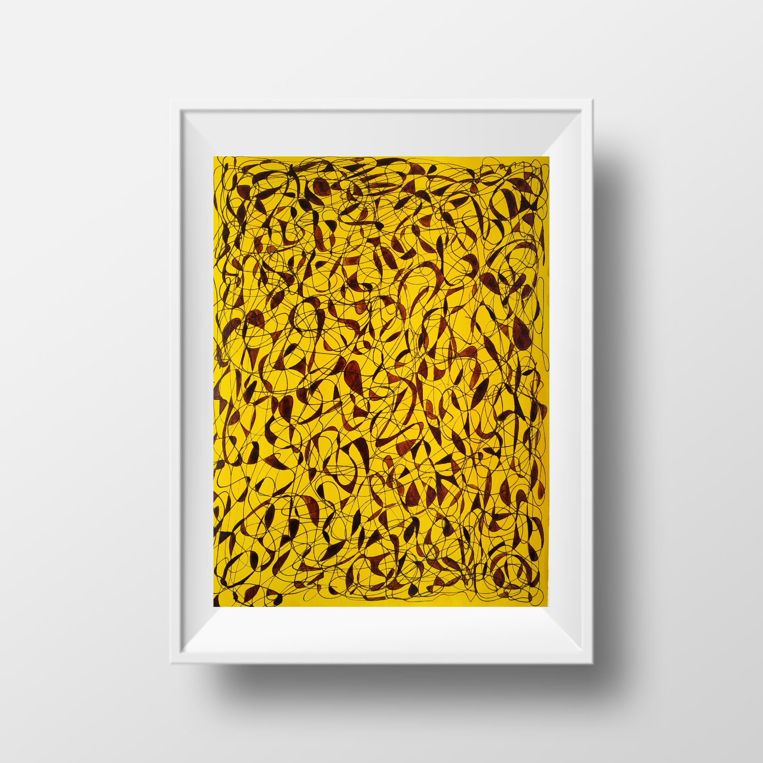 Small Yellow Mosaic, 2021, ink on paper, 24*17,7 cm (А5)