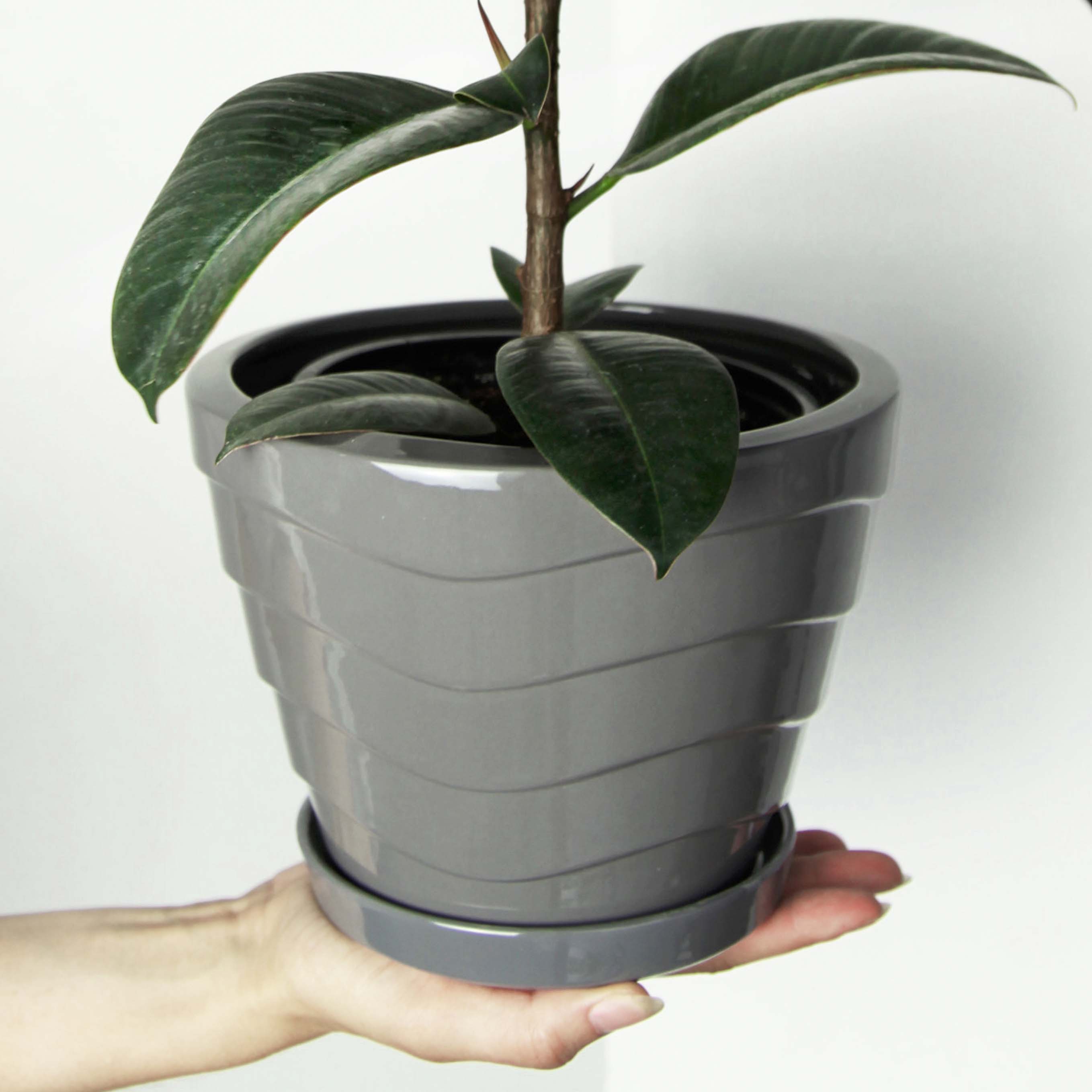 Горщик керамічний Конус з хвильками 2л p252