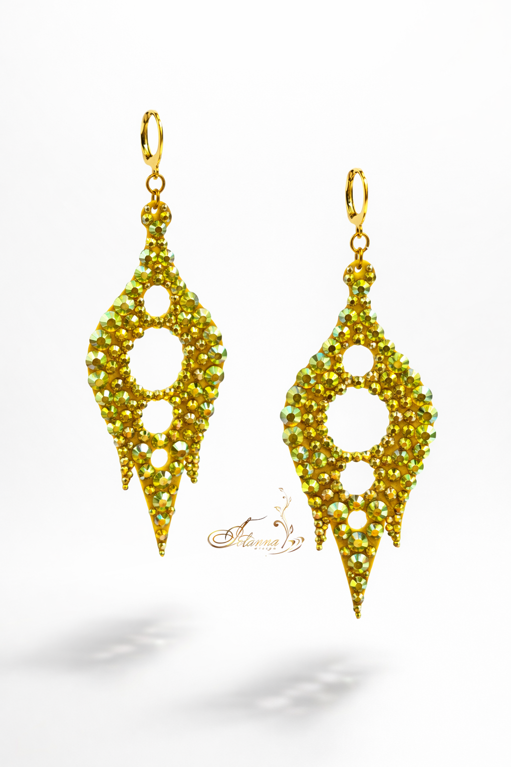 Golden Crystal Dance Earrings
