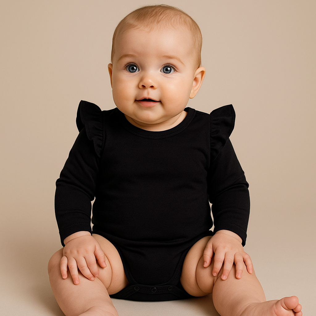 Дитяче боді з крильцями у чорному кольорі