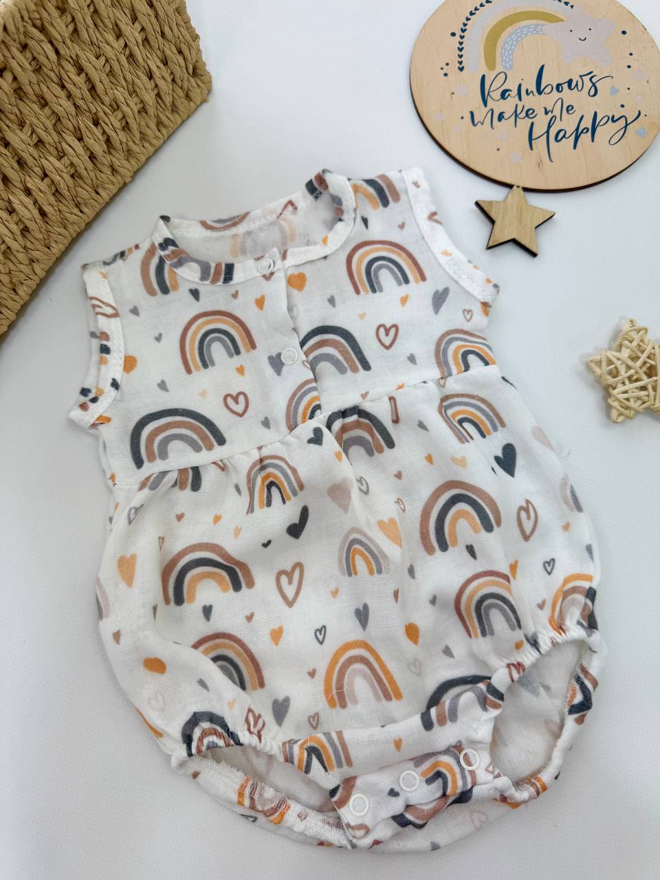 Дитячий боді з мусліну для новонароджених