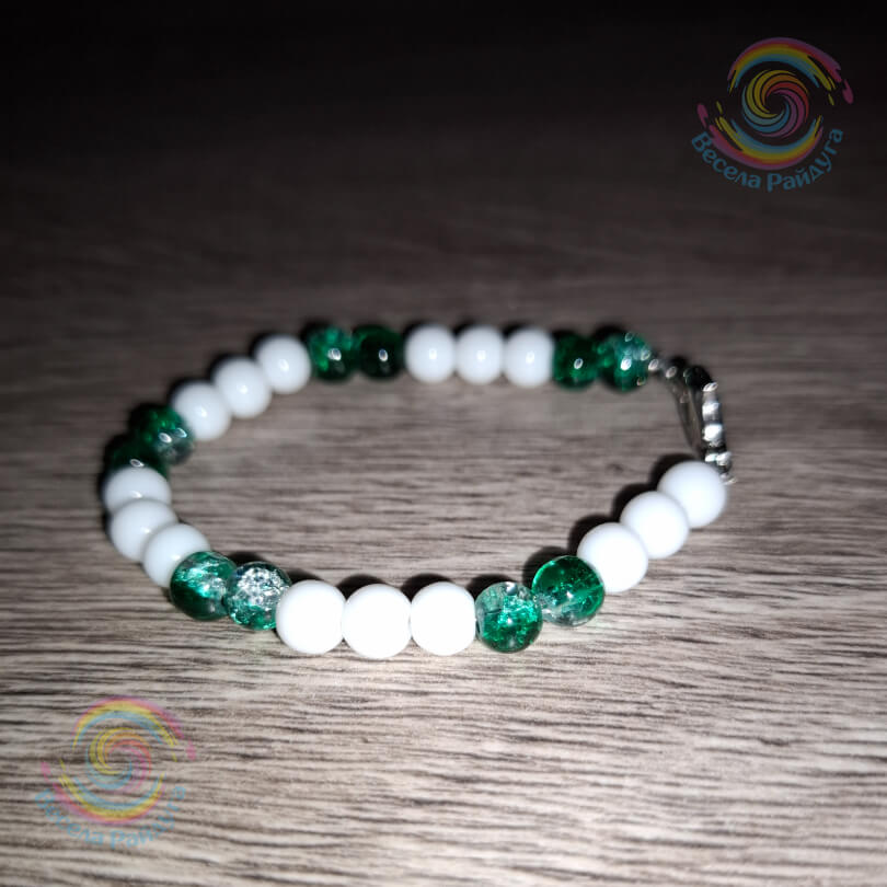 Браслет зелено-білий
