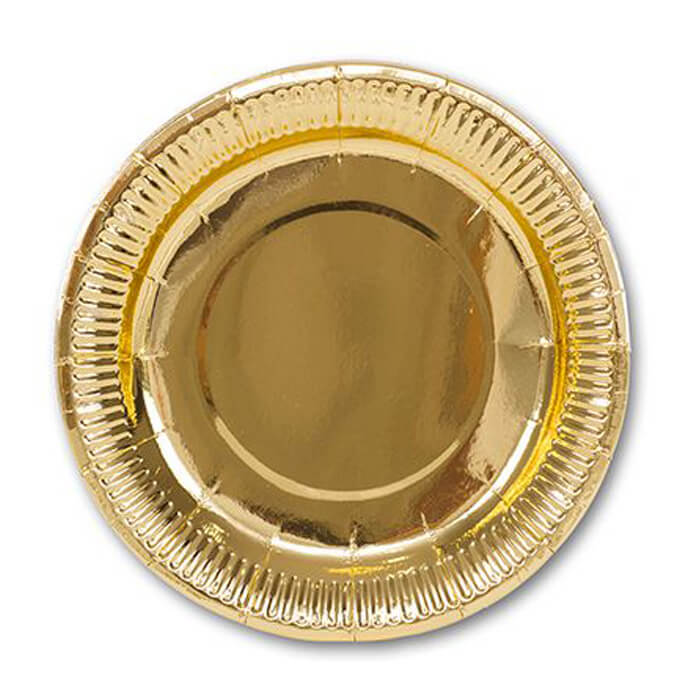 Тарілки золоті фольговані 17см і 23см 6шт
