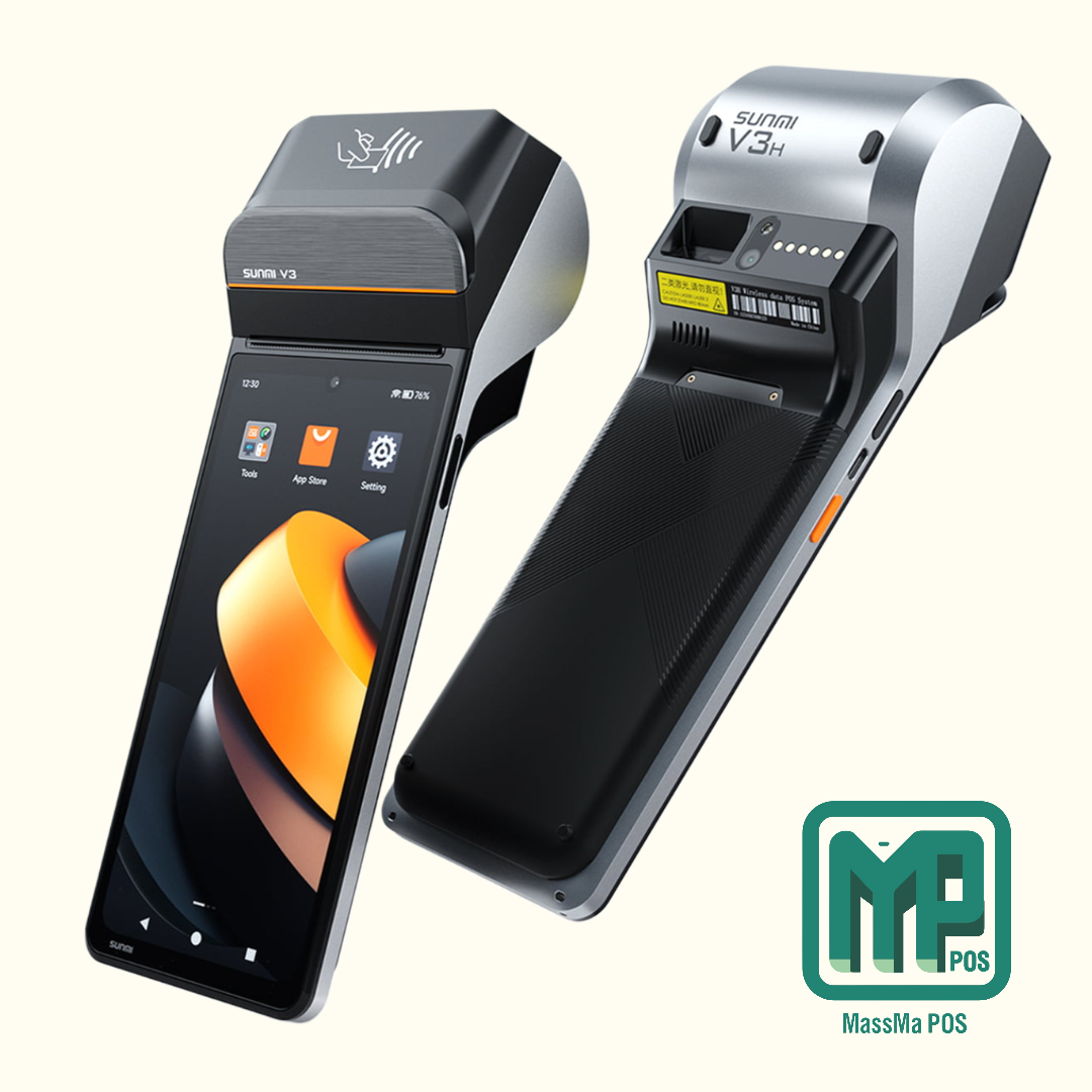 POS термінал Sunmi V3 (Android 13, принтер 58 мм, екран IPS 6.75 дюймів, 3GB RAM/32GB ROM, NFC, 4G, Wi-Fi, Bluetooth)