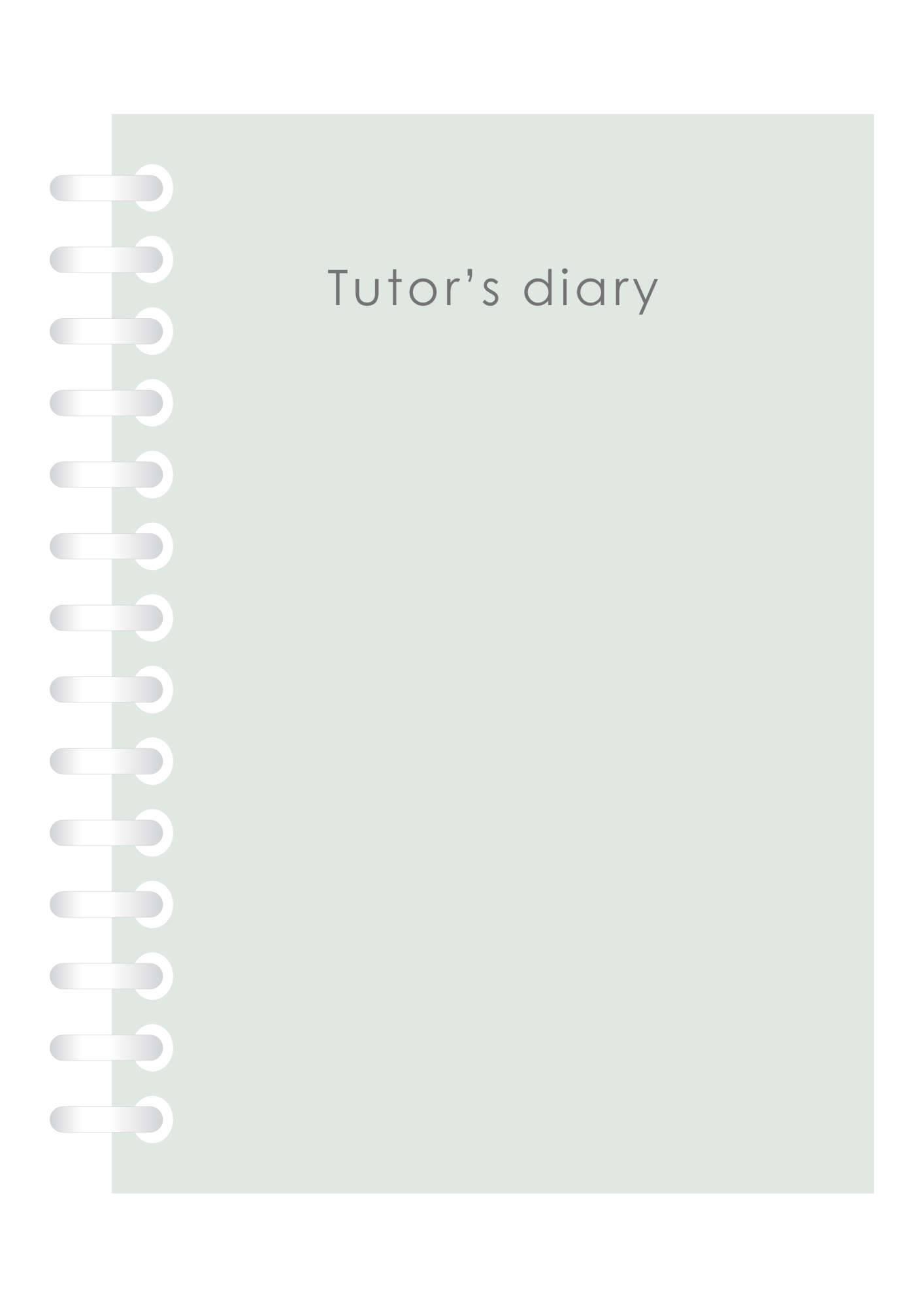 Tutor's diary