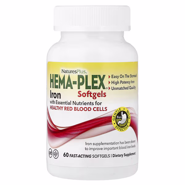NaturesPlus, Hema-Plex® Iron, 60 Fast-Acting Softgels