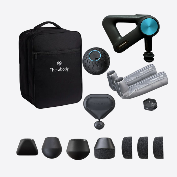 Набір PRO GYM ZONE BASIC + RecoversAir, розмір S + MINI black Theragun