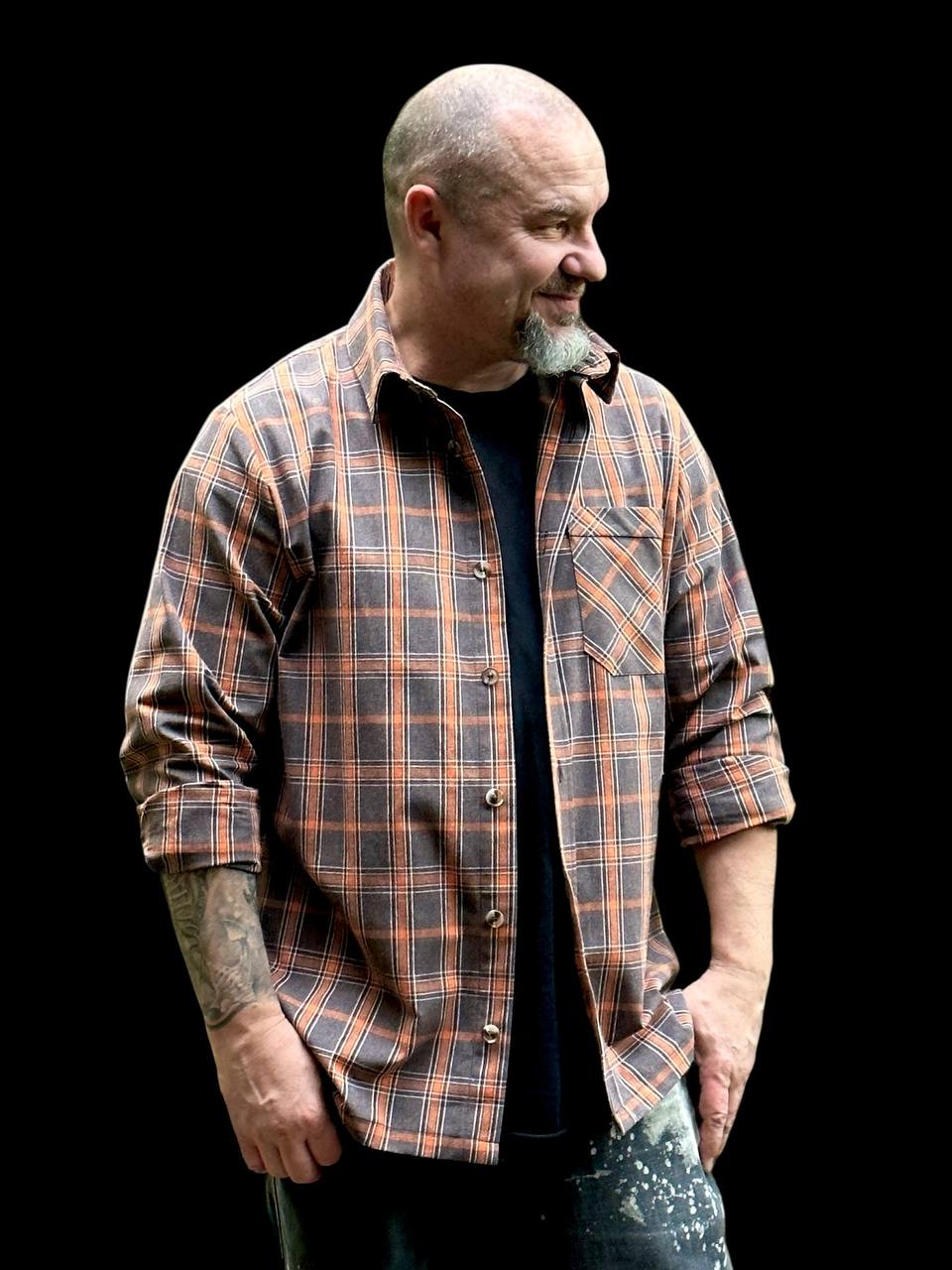 Демісезонна сорочка "Оrange/Brown" від українського бренду "MALVA AMMUNITION".