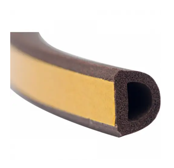 Ущільнювач самоклеючий гаражний D 12*10 brown 50м