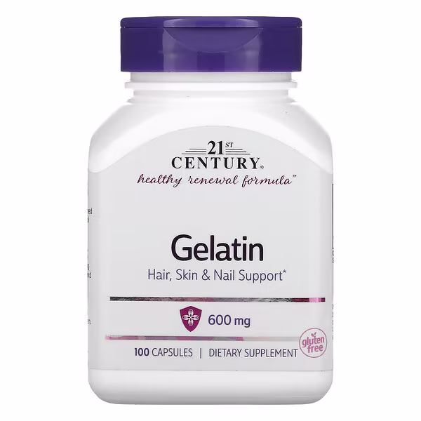 21st Century, Gelatine, 600 mg, 100 Capsules