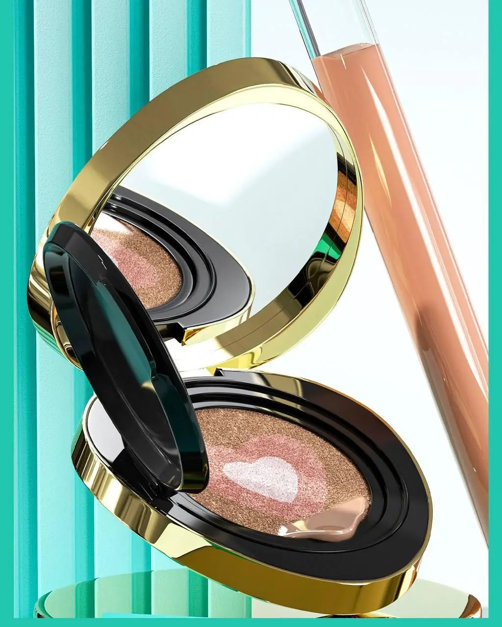 Триколірний кушон з додатковим змінним блоком Drawshe “Emerald crystal glow” 13г