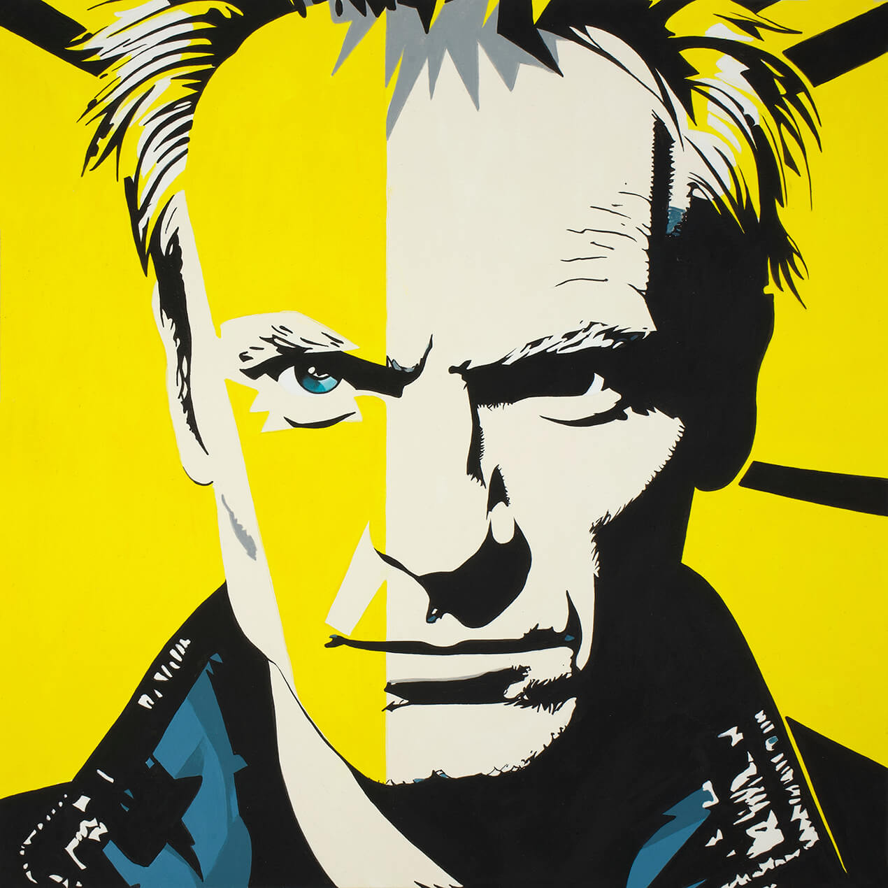 Sting, 30x30 cm, original acrylic painting on paper