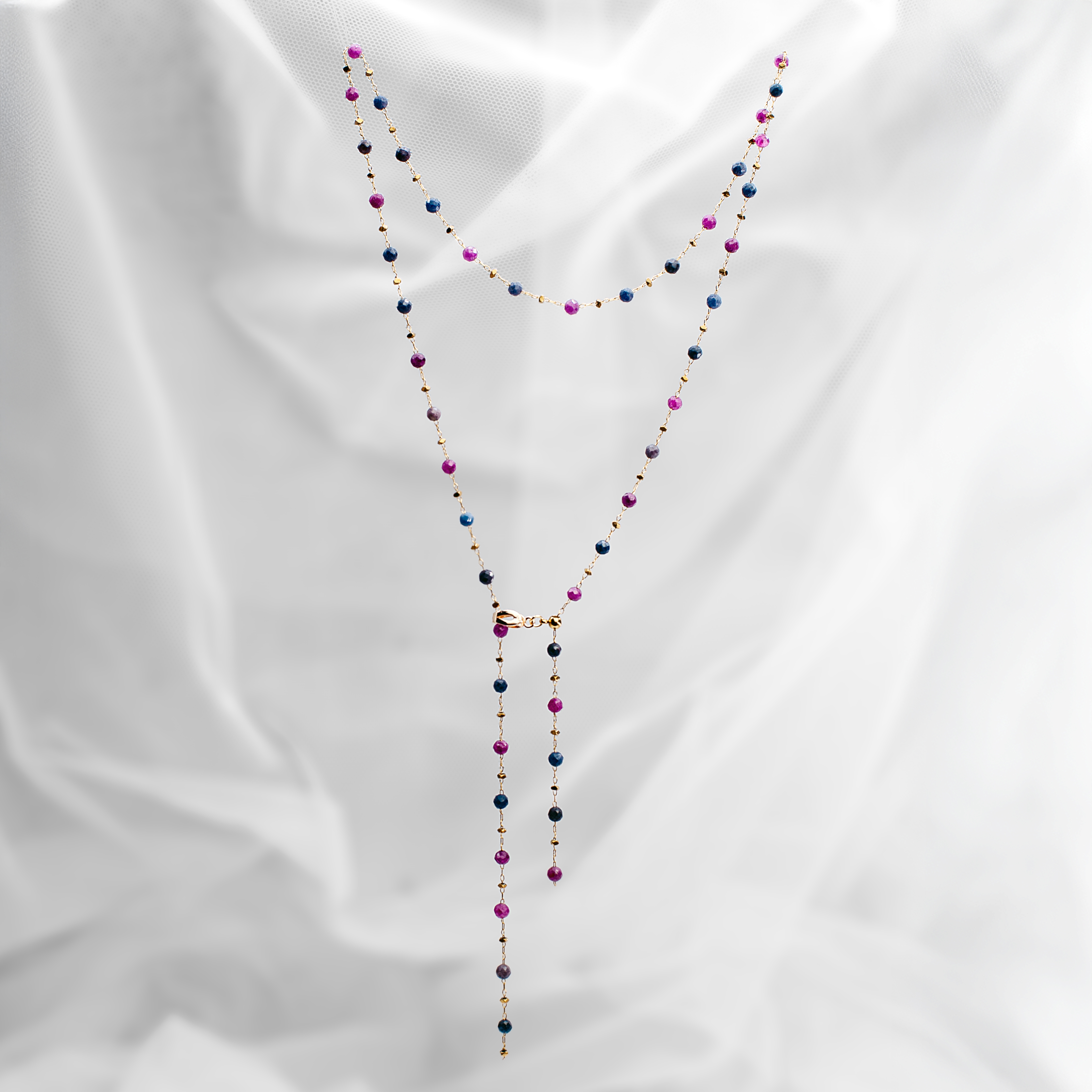 Sapphire & Ruby Adjustable Necklace