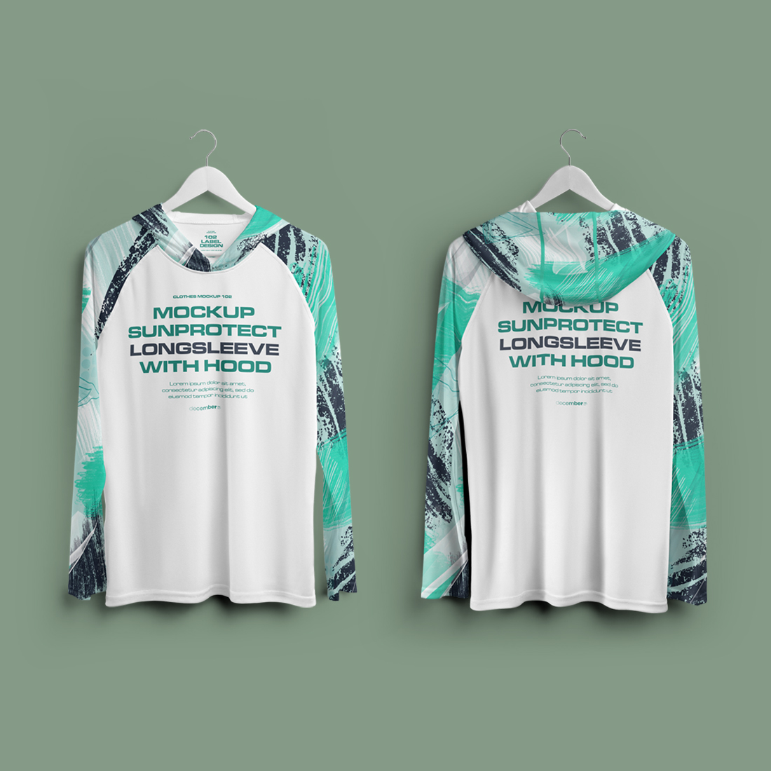 4 Mockups Long Sleeve T-Shirt SunProtect on Hangers