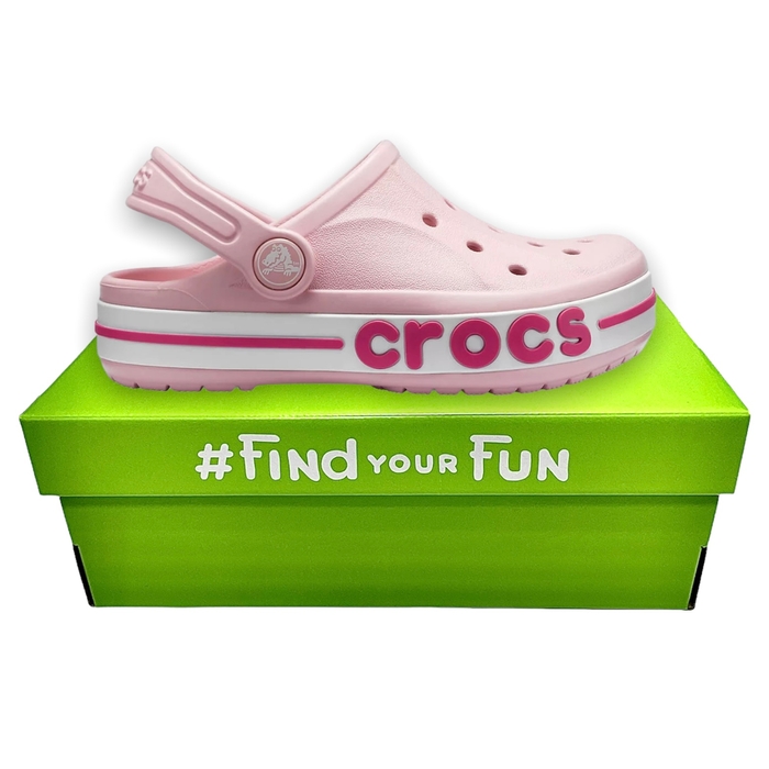 Crocs Kids' Bayaband Clog Petal Pink  дитячі крокси для дівчаток рожеві