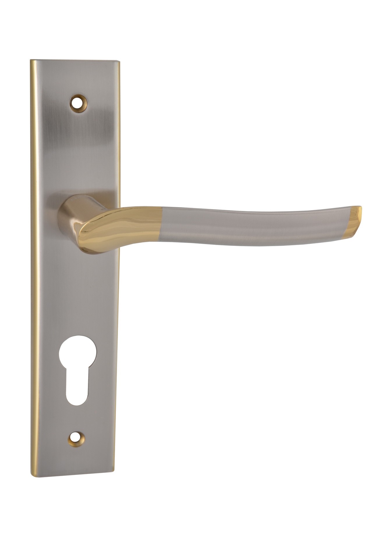Дверна ручка на планці під ключ (62мм) SIBA Verona, матовий нікель-золото