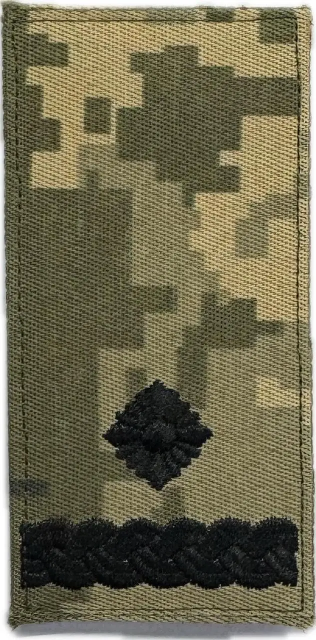 Погон Майор (чорна нитка, на липучці) піксель