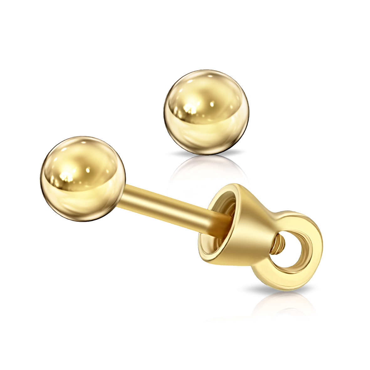 Kugel-Ohrstecker aus 585er Gelbgold
