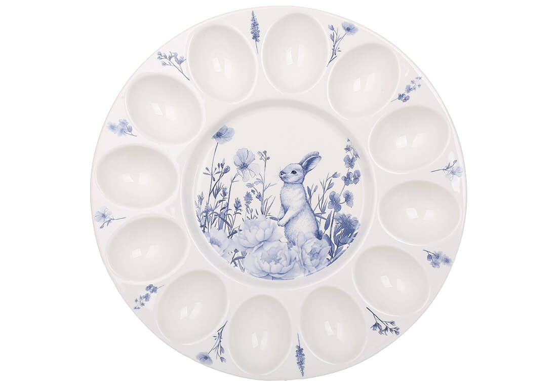 Блюдо порцелянове для 12-ти яєць та паски D27*2,5см Blue Bunny