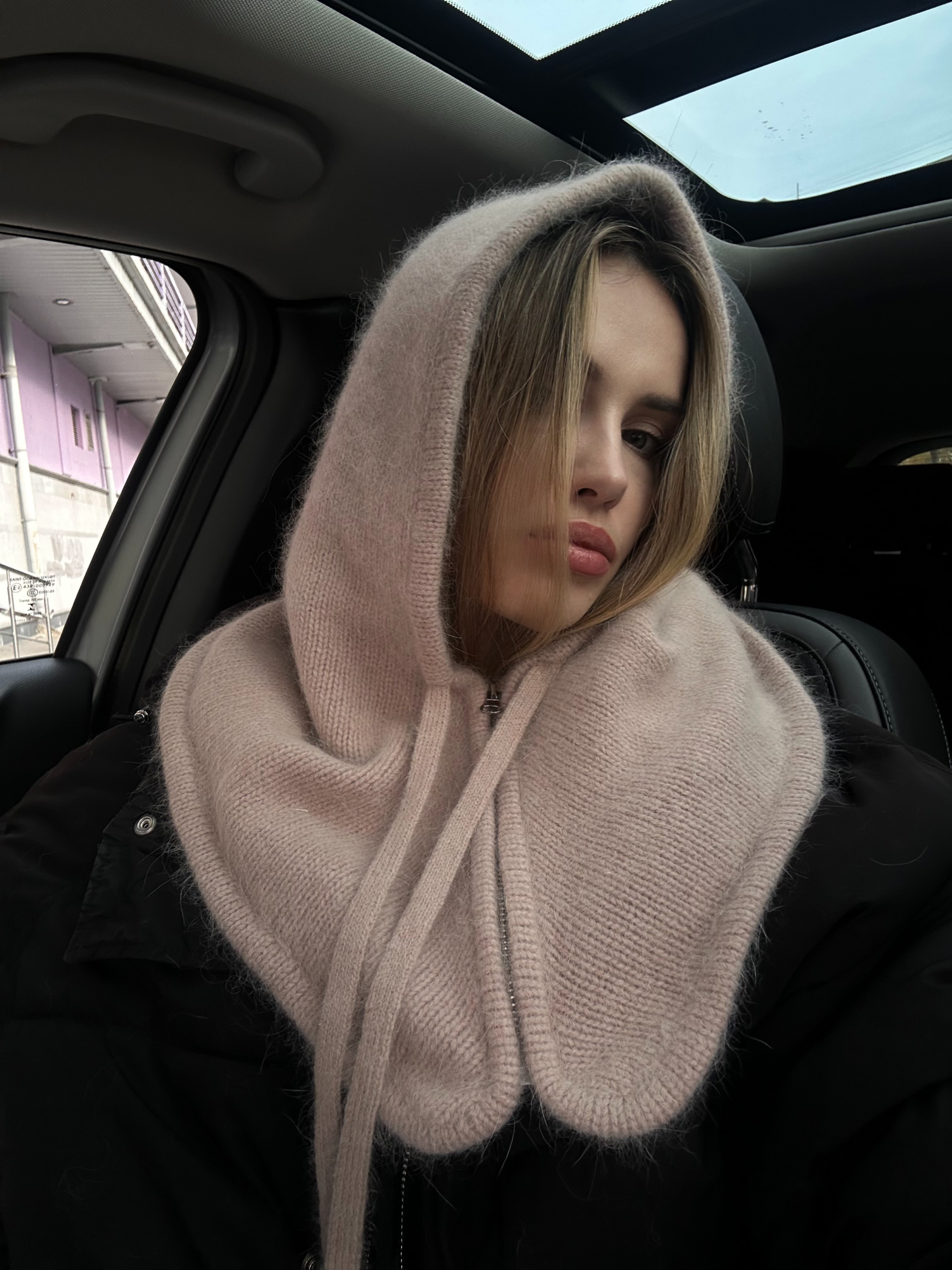 Капор на блискавці темний беж