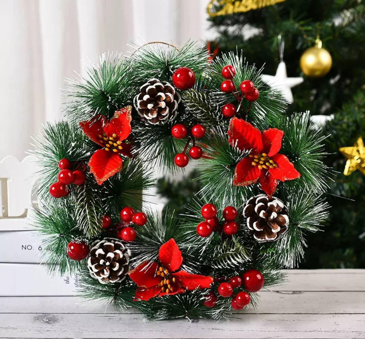 Новорічний Різдвяний вінок, 30 см, різдвяний декор