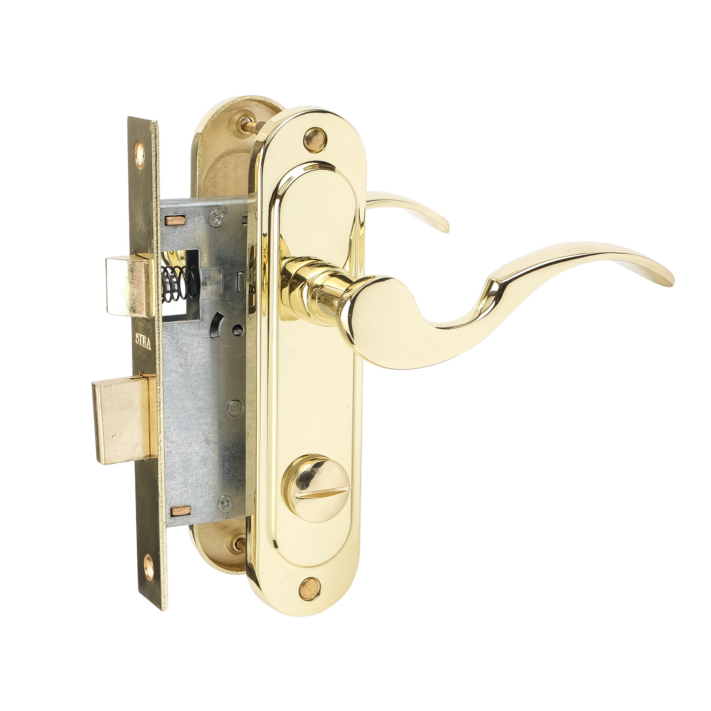 Комплект міжкімнатних ручок SIBA Osimo WC 62 мм з механізмом, полірована латунь