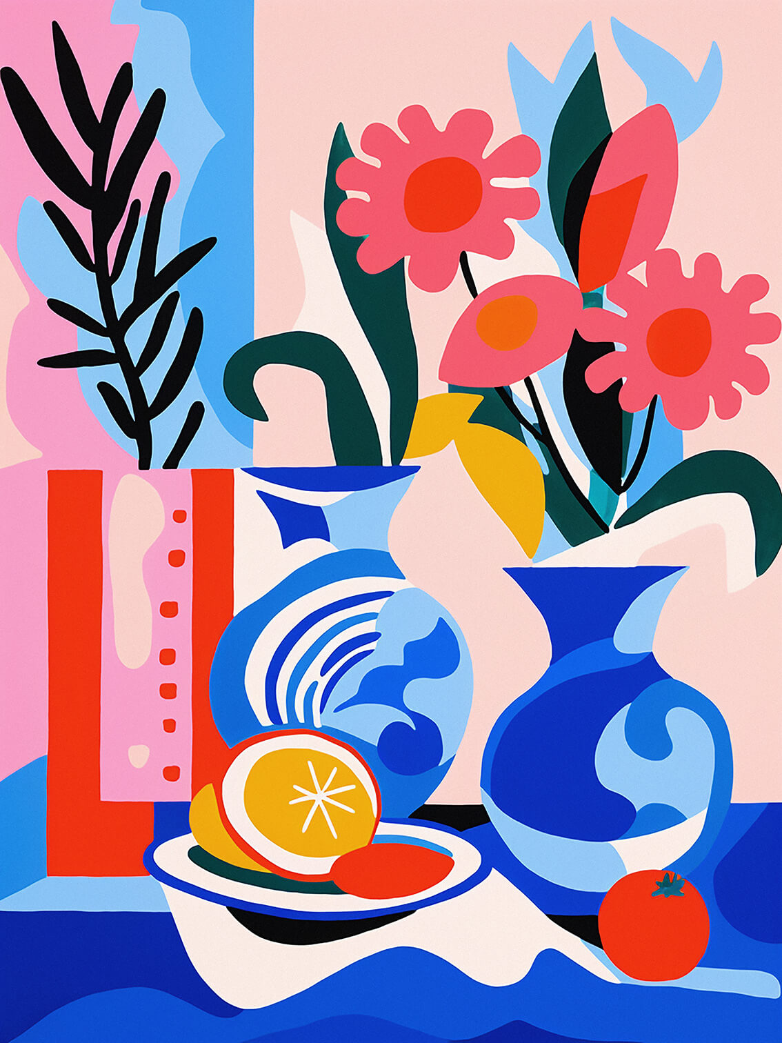 Abstract Still-life XXI, 80x60 cm, original acrylic painting on canvas