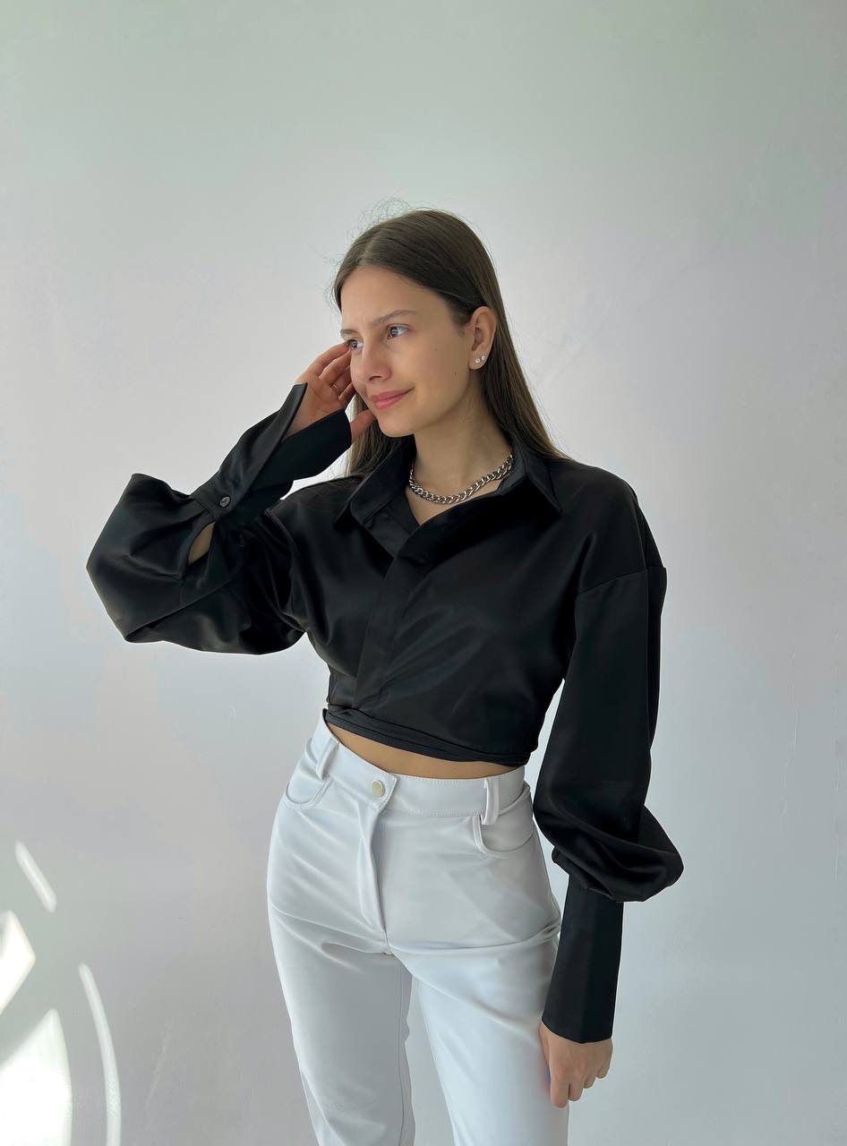 Атласна сорочка на запах