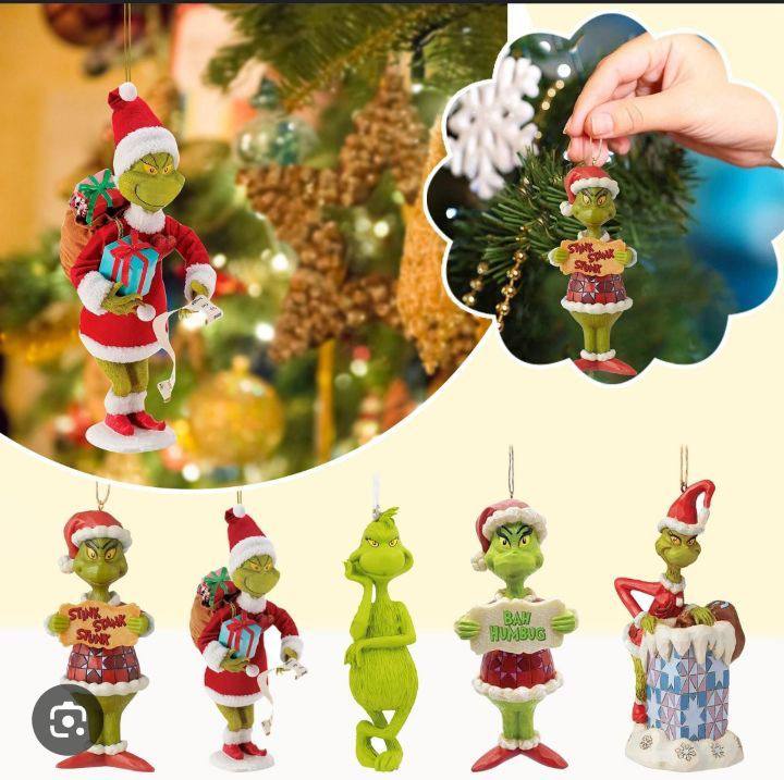 Акрилові іграшки на ялинку Грінч, 5 шт