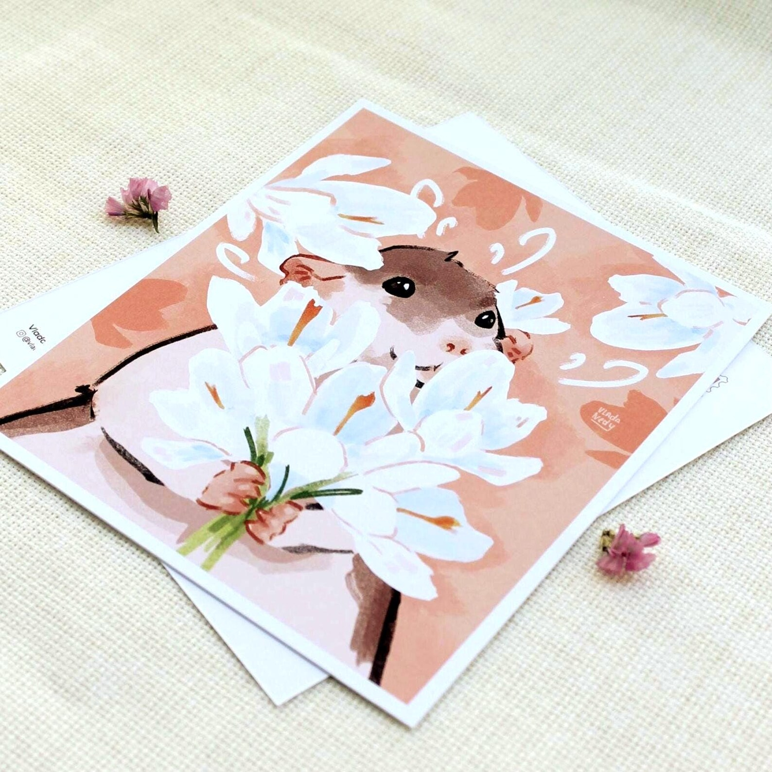 Листівка «Пацючок з пролісками»