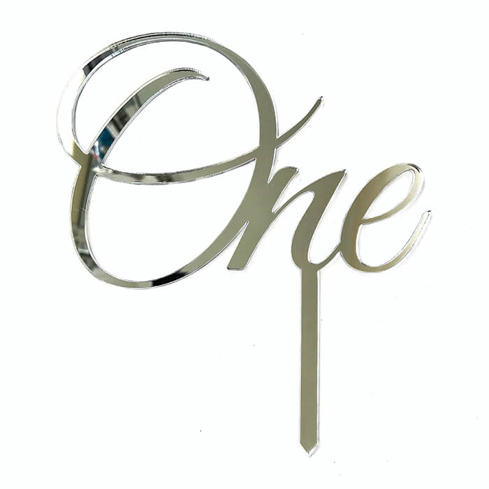 Акриловий срібний топер "Оне"