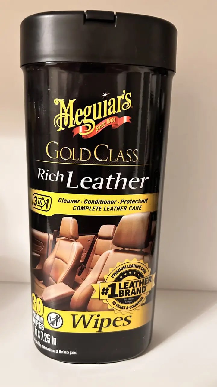 Серветки для догляду за шкіряним салоном Meguiar's Gold Class Rich Leather Wipes, 30 шт
