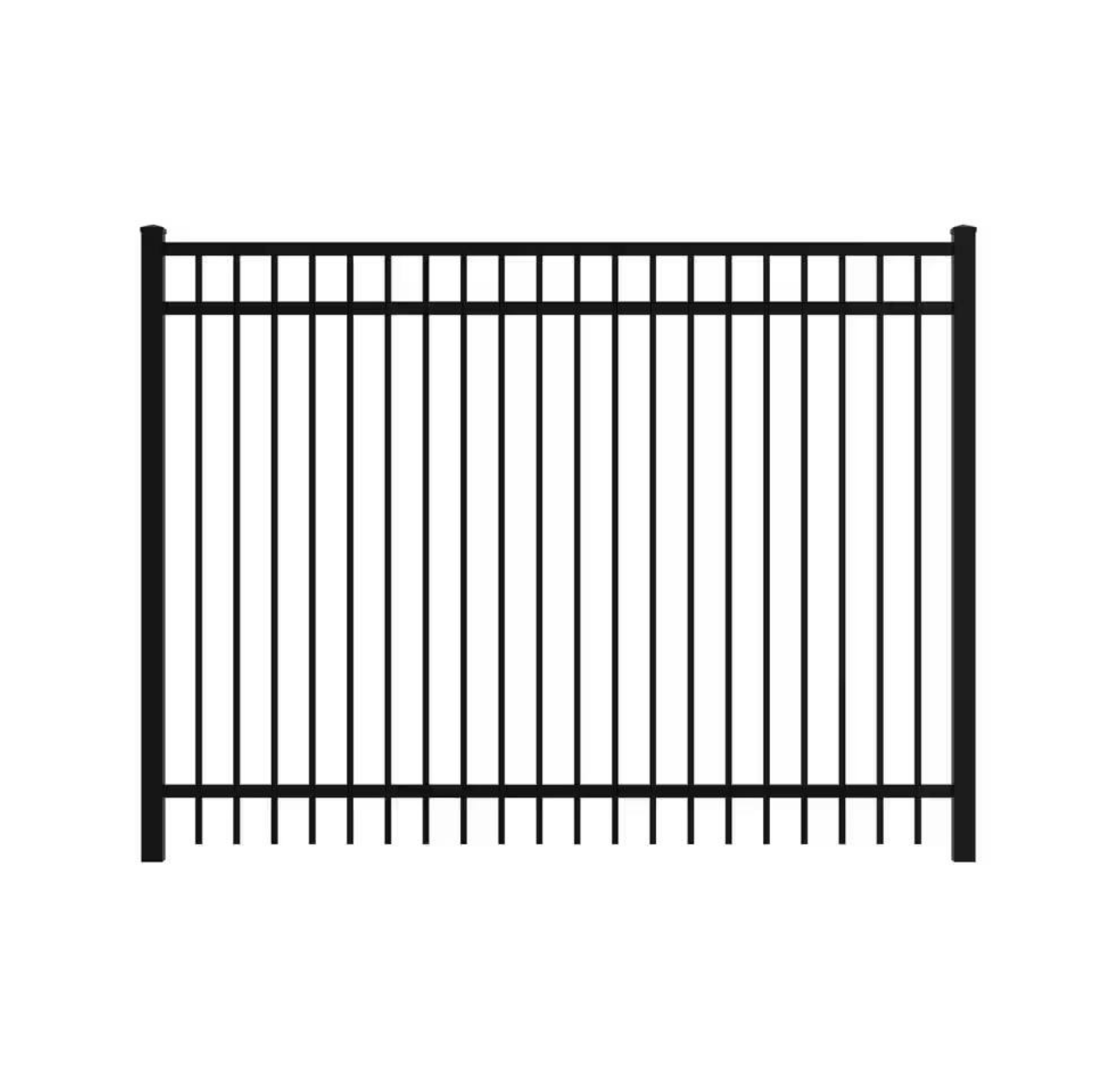 Ornamental Steel Fence | 3 Rail | Flat top | 6'x 8 Feet