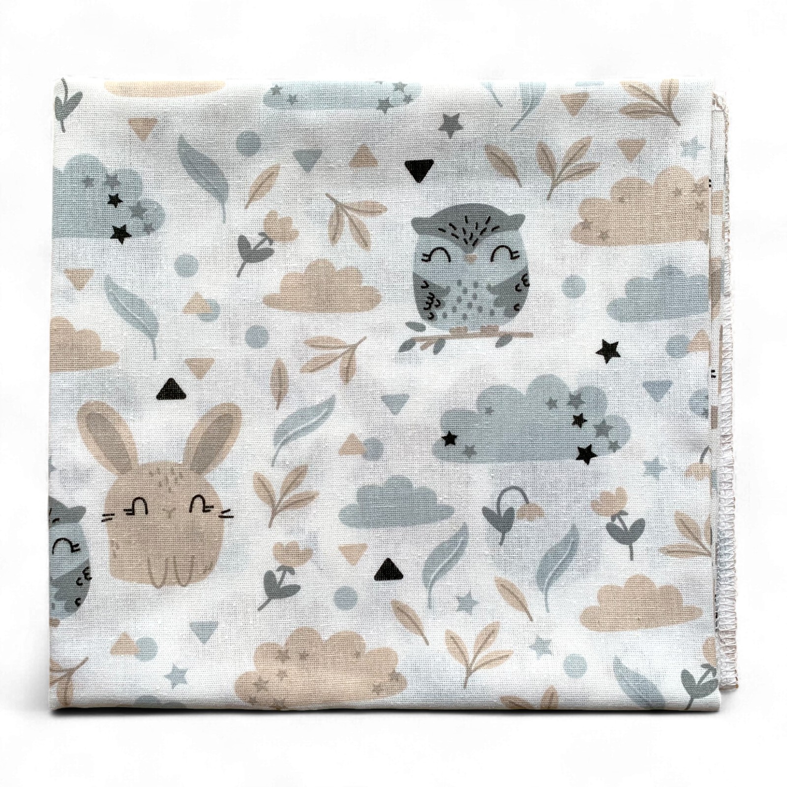 Пелюшка ситцева 100 х 90 см Сова і зайчик