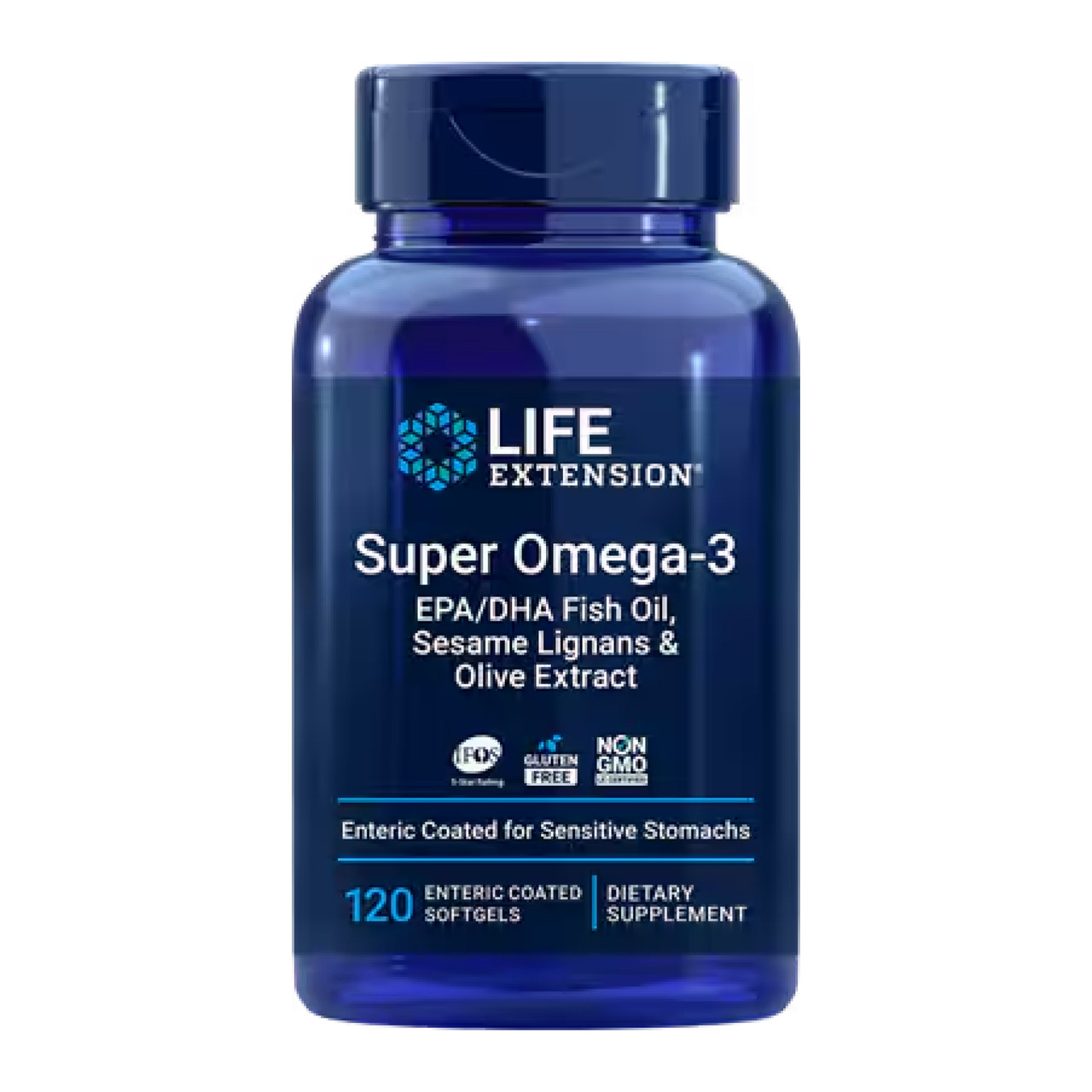 Супер Омега, Super Omega-3 EPA/DHA Fish Oil, Sesame Lignans & Olive Extract - 120 Enteric coated softgels