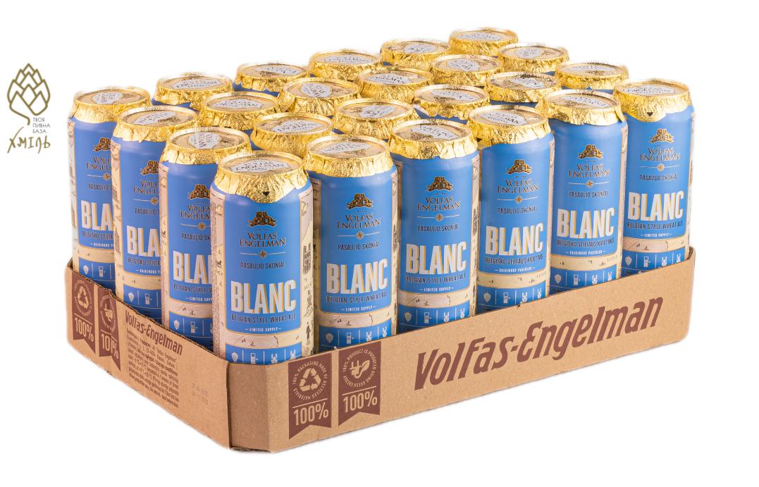 Пиво Volfas Engelman BLANC 5%, 0,568 ж/б (24 шт/уп)
