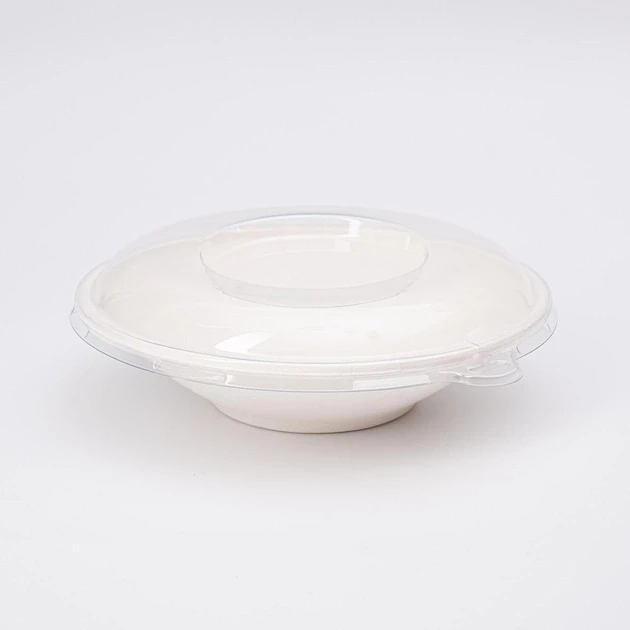 Миска 1200мл з кришкою з цукрової тростини, упаковка 50 шт