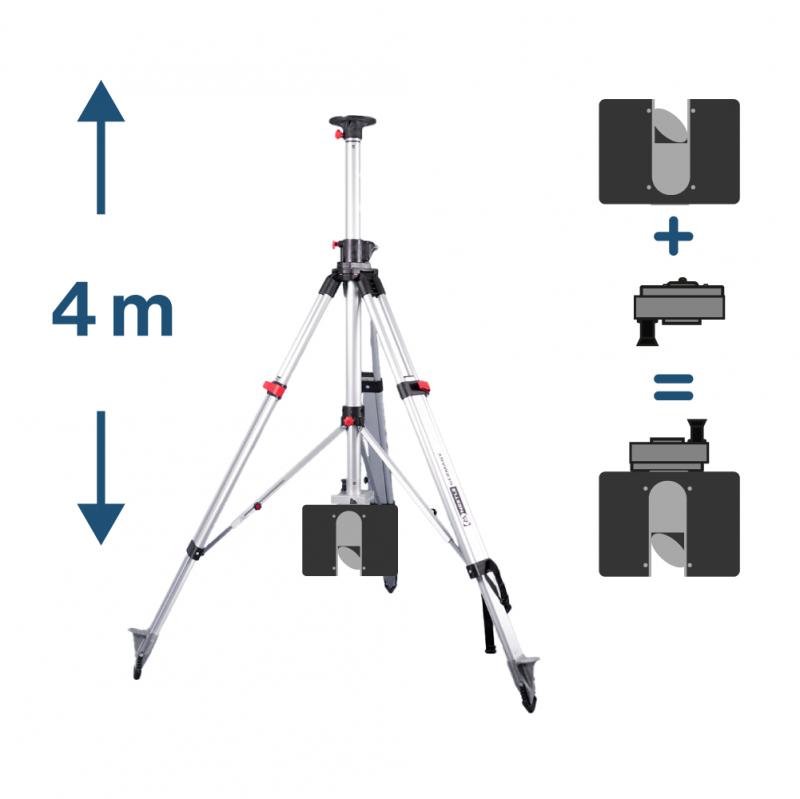 2-WAY TELESCOPE TRIPOD WITH 3D SAFETY ADAPTER FOR FARO FOCUS S AND M, FOCUS PREMIUM & CORE