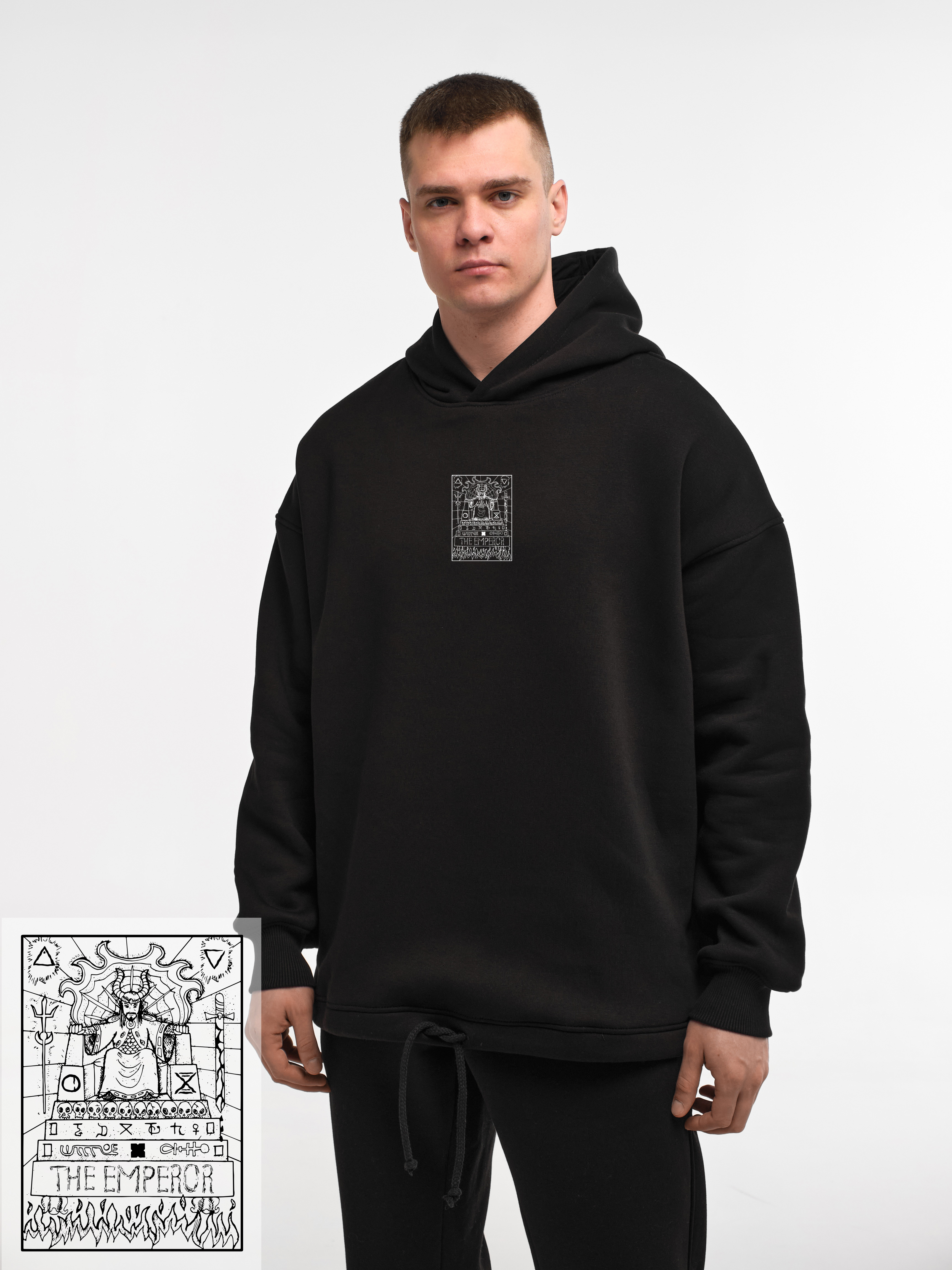 HOODIE TAROT "THE EMPEROR" | LACE | BLACK EMOTION | XH2